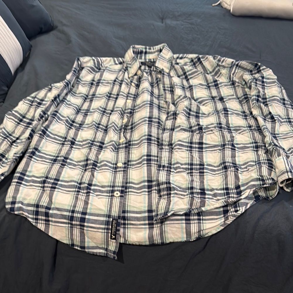 J.Crew Blue Plaid Button-Up Shirt
